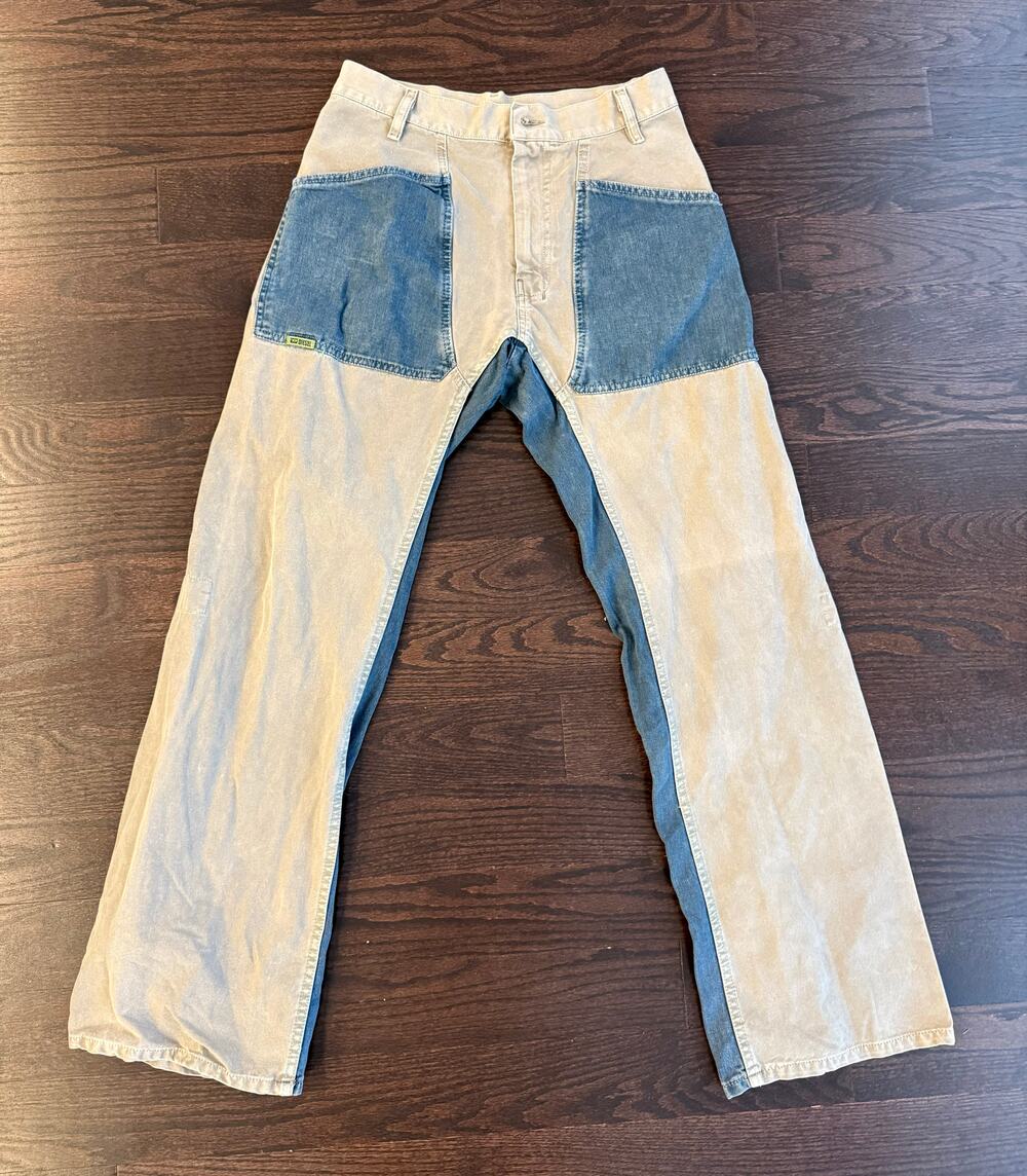 Vintage Diesel Y2K Two-Tone Colorblock Canvas & Denim Utility Pants (Size 28)